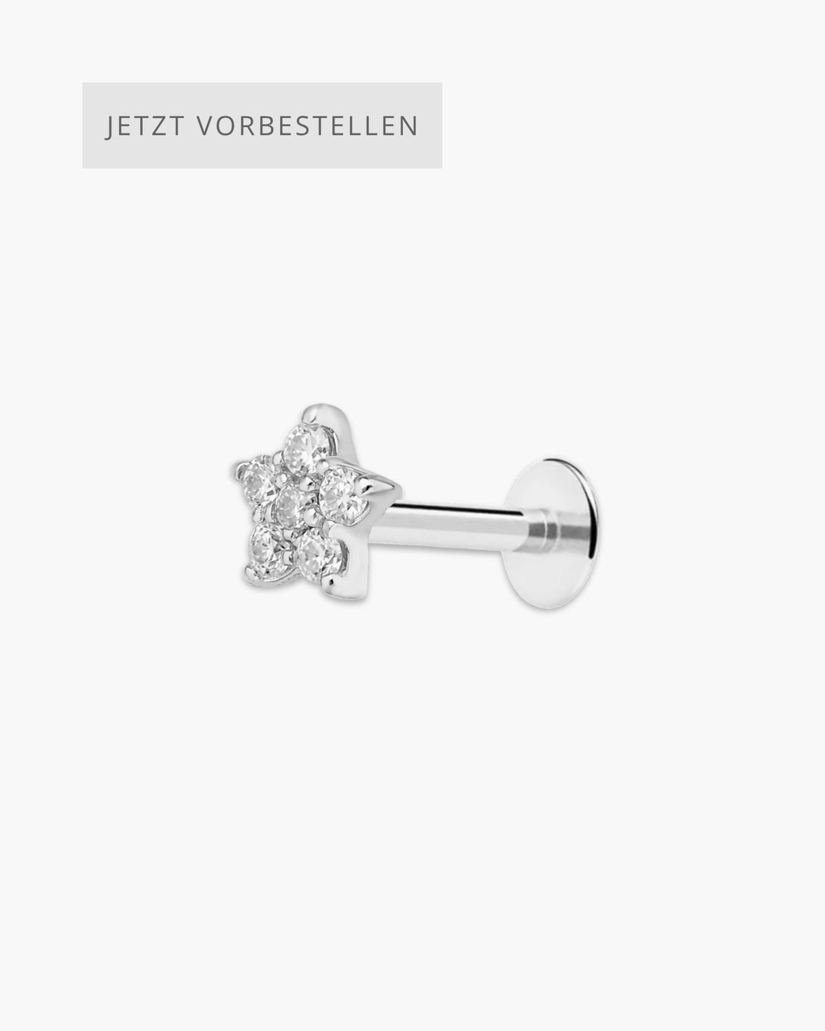 Glitter Blossom Piercing Silver