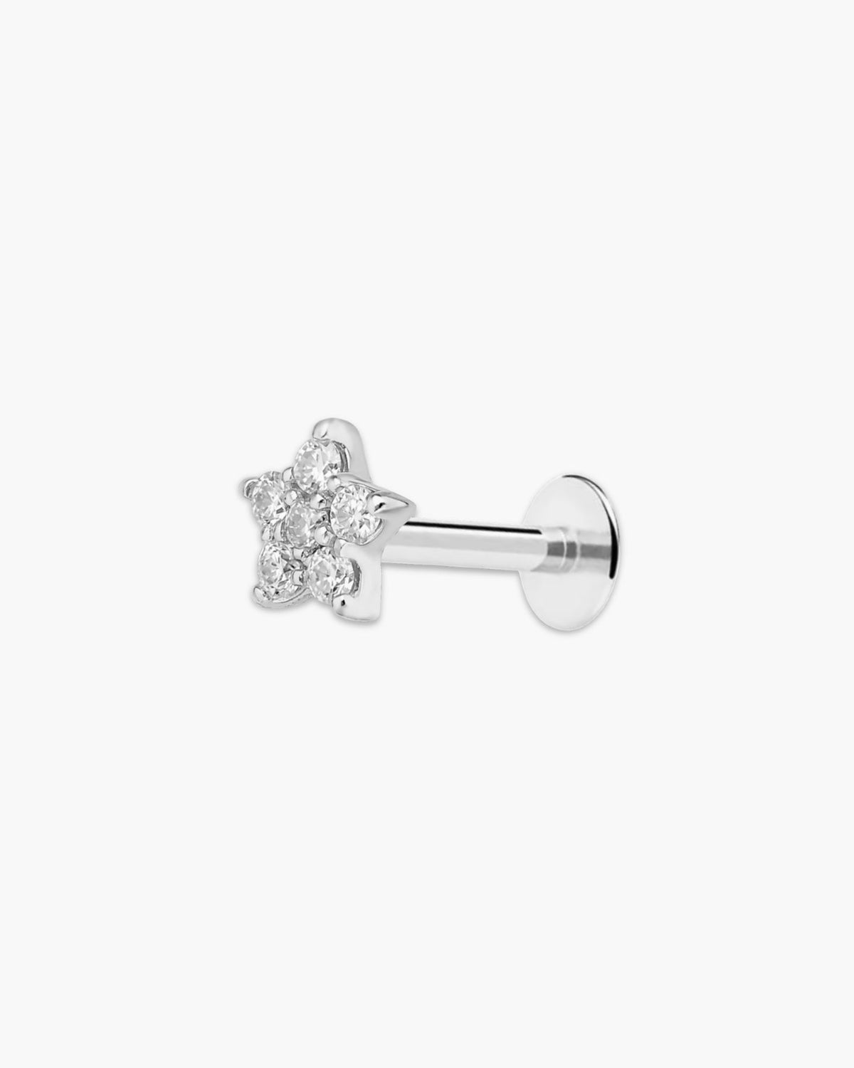 Glitter Blossom Piercing Silver