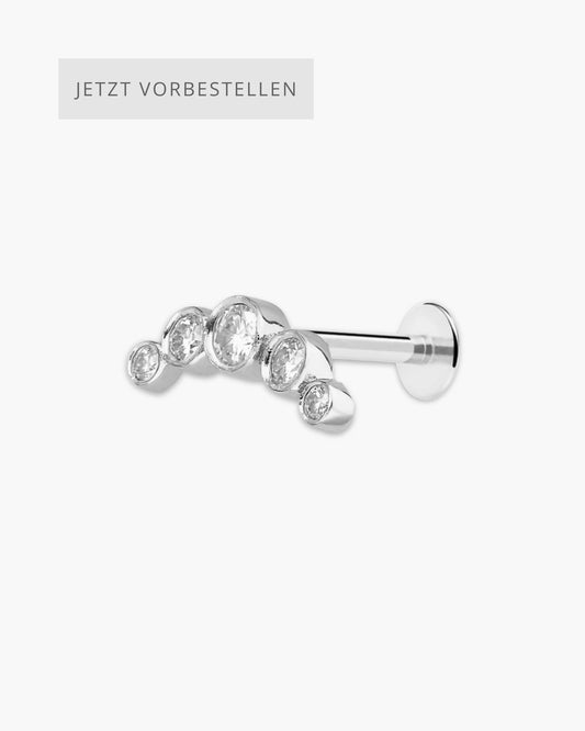 Glitter Bow Piercing Silver