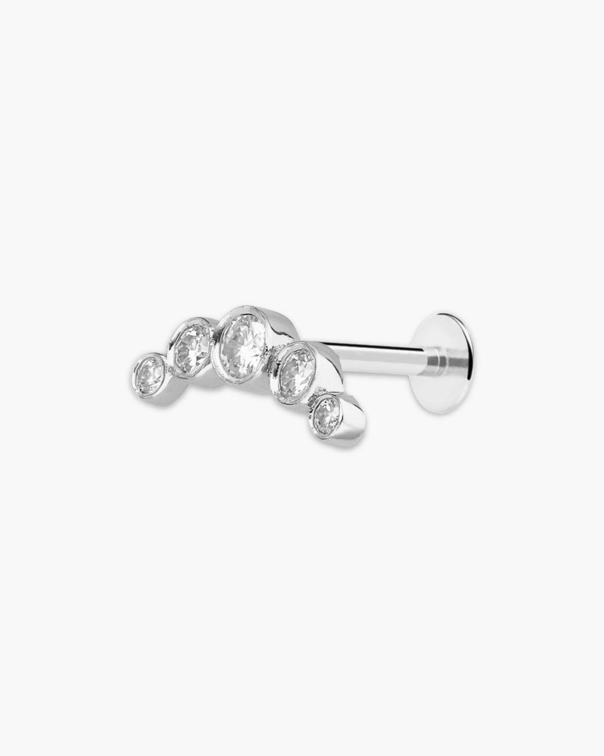 Glitter Bow Piercing Silver