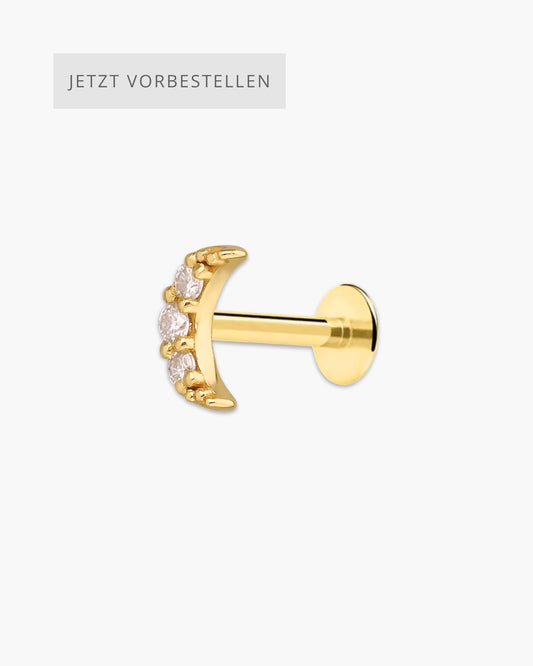 Glitter Moon Piercing Gold