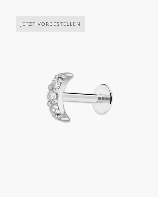 Glitter Moon Piercing Silver