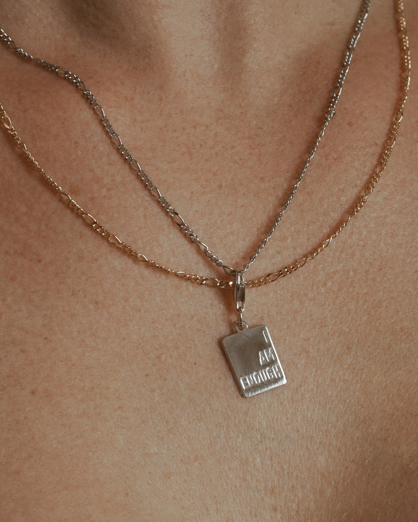 I Am Enough Charm Silver