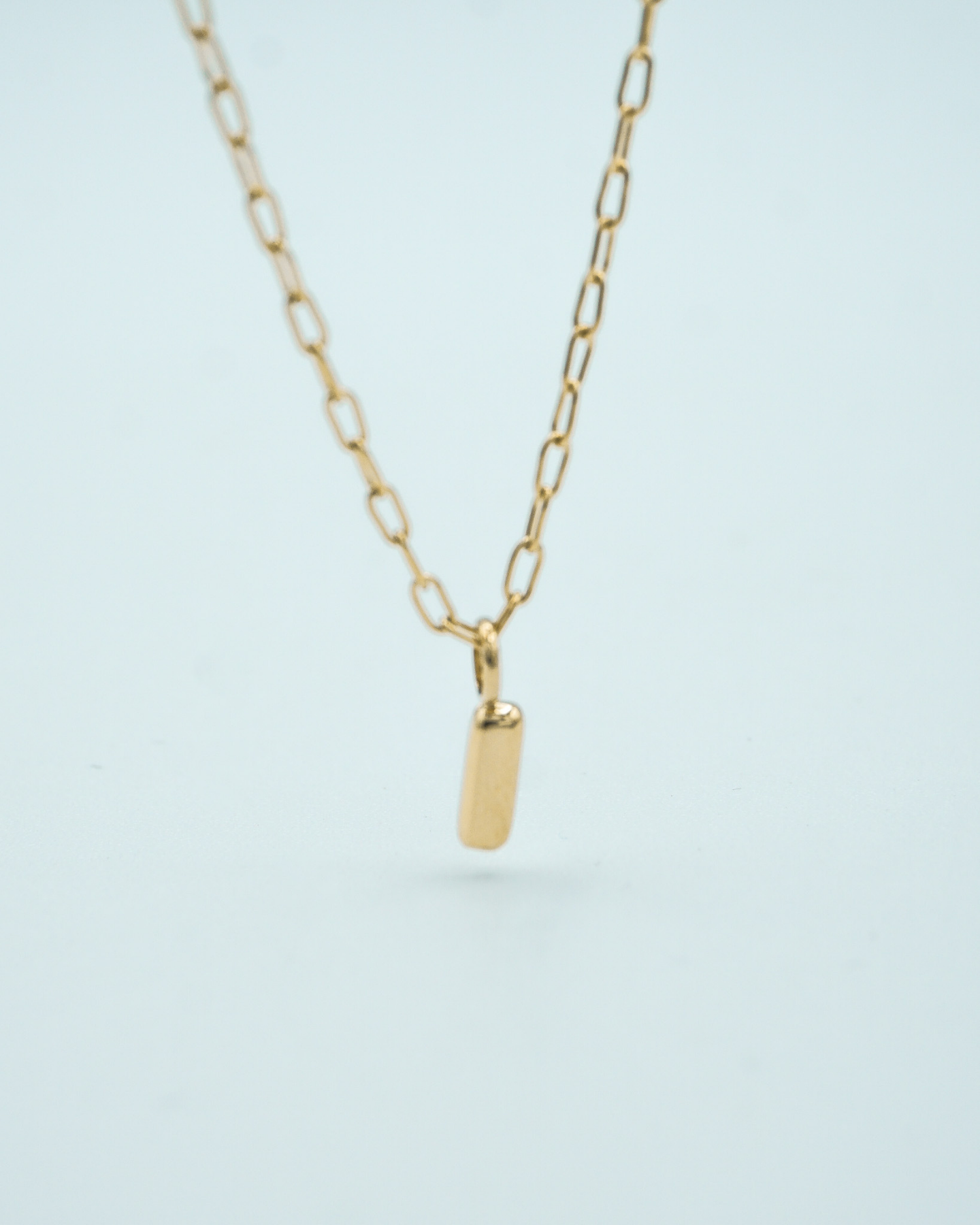 Tiny Puffed Up Letter Charm Gold