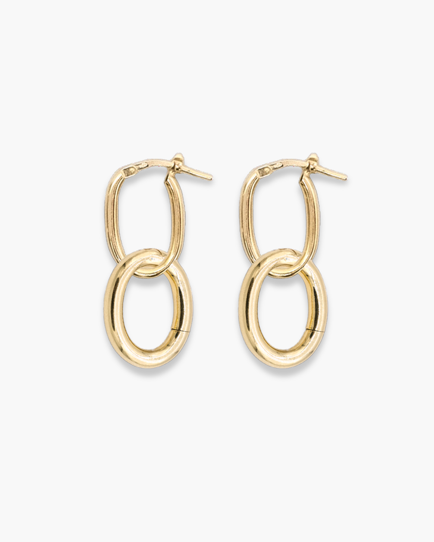 Infinite Oval Clasp Hoops Pair Gold