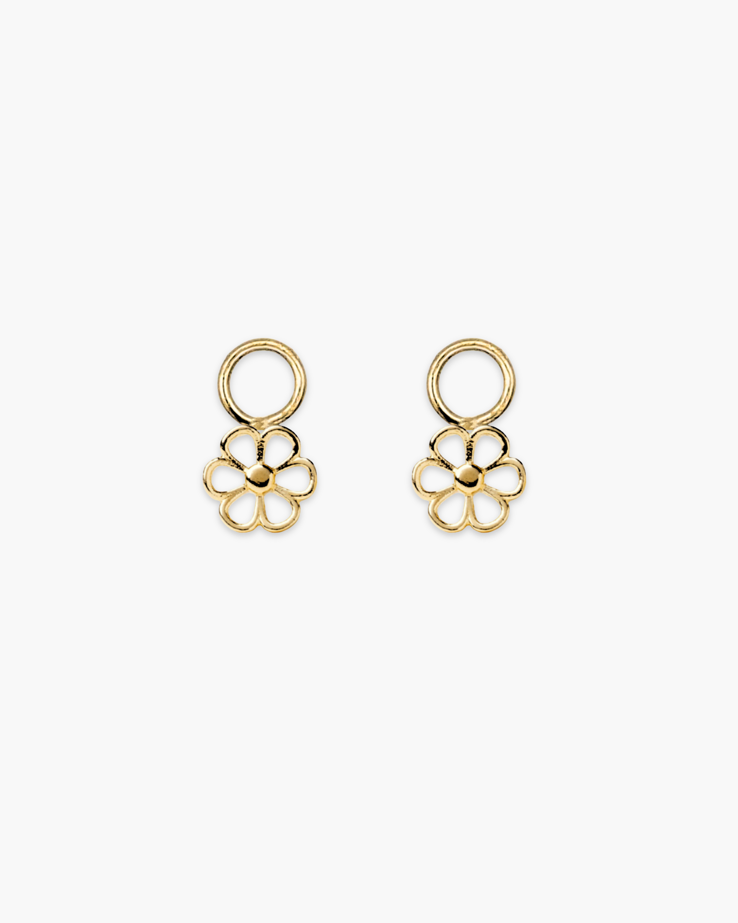 Pretty Blossom Hoop Charm Gold