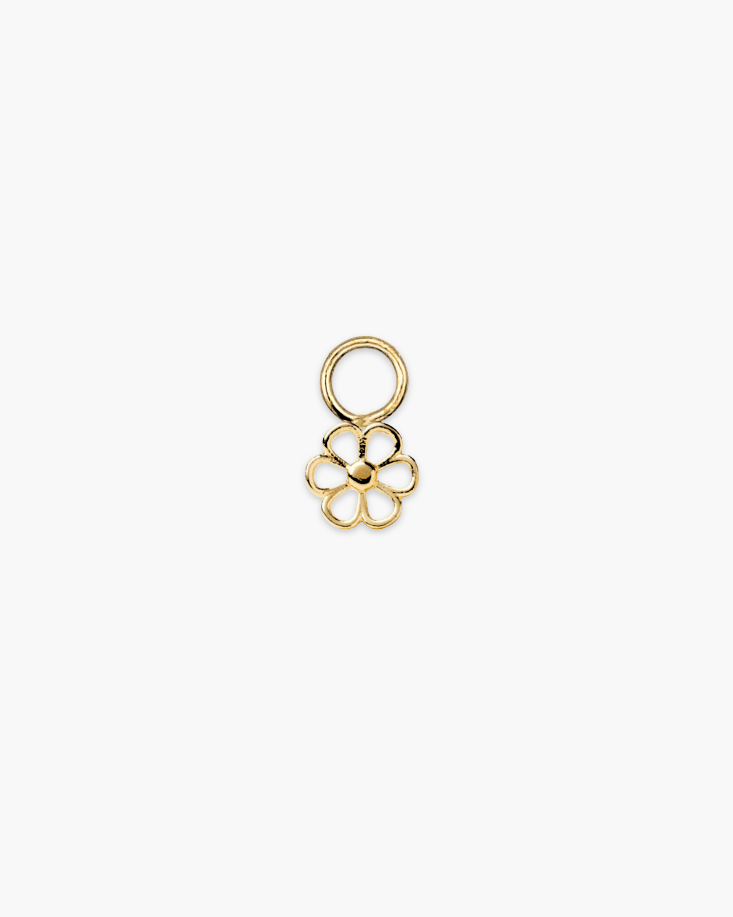 Pretty Blossom Hoop Charm Gold