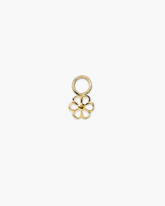 Pretty Blossom Hoop Charm Gold