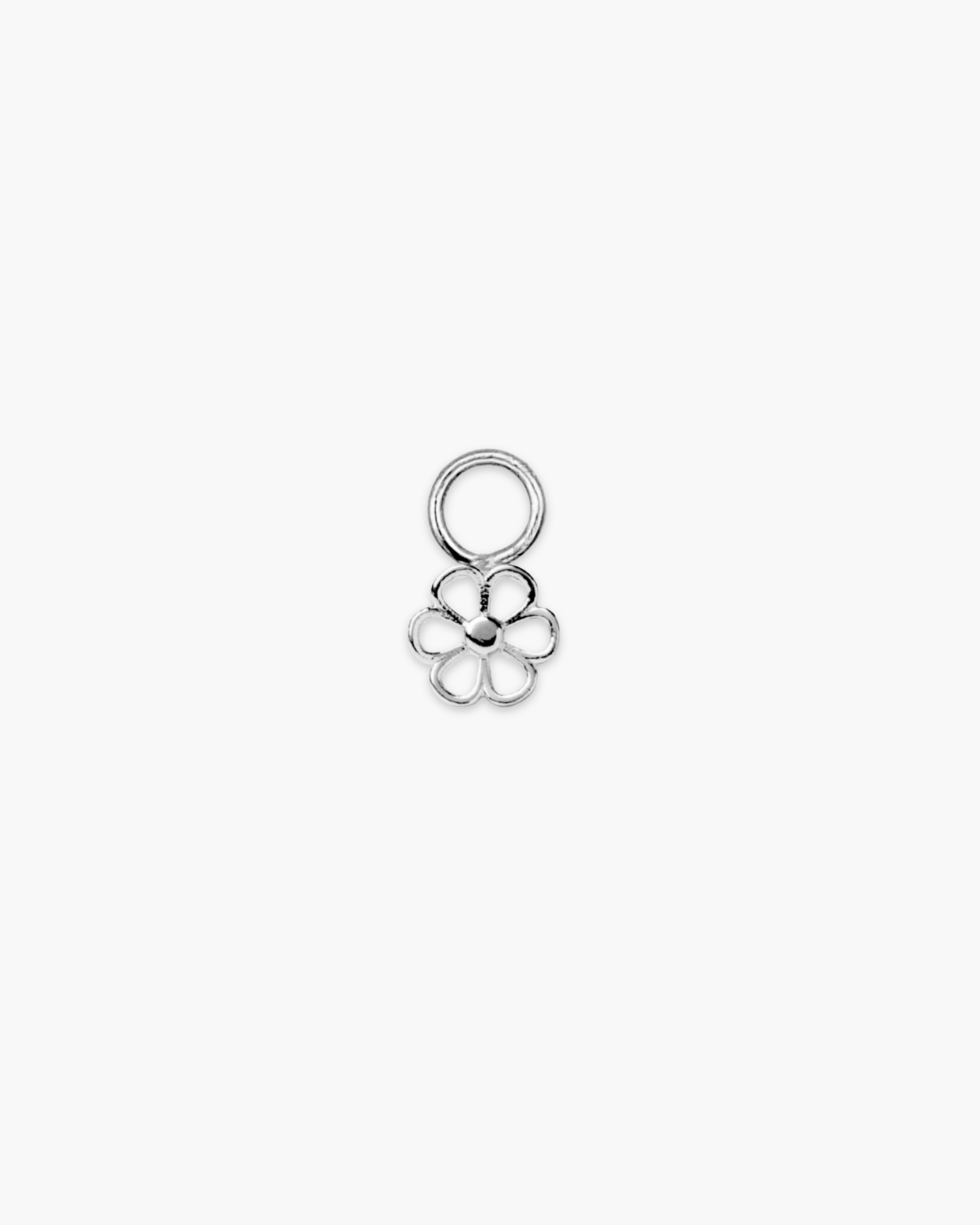 Pretty Blossom Hoop Charm Silver