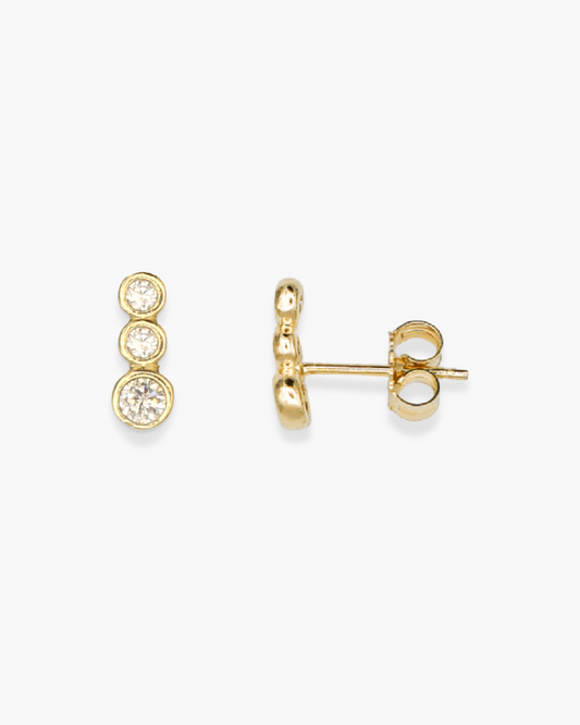 One Lil 3some Stud Earring Gold