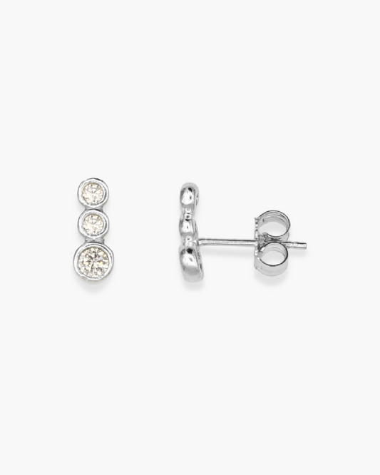 One Lil 3some Stud Earring Silver