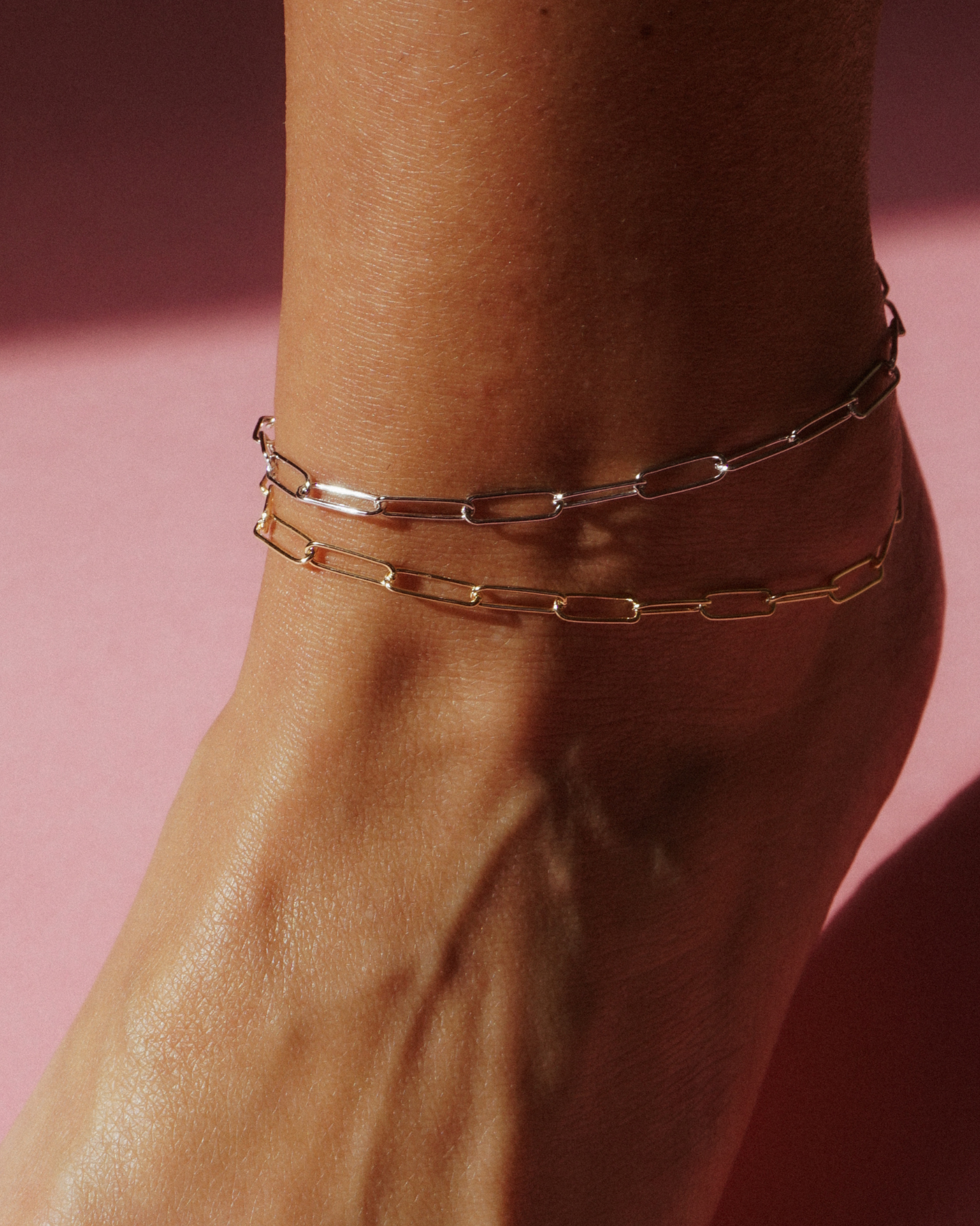 Long Link Anklet Gold