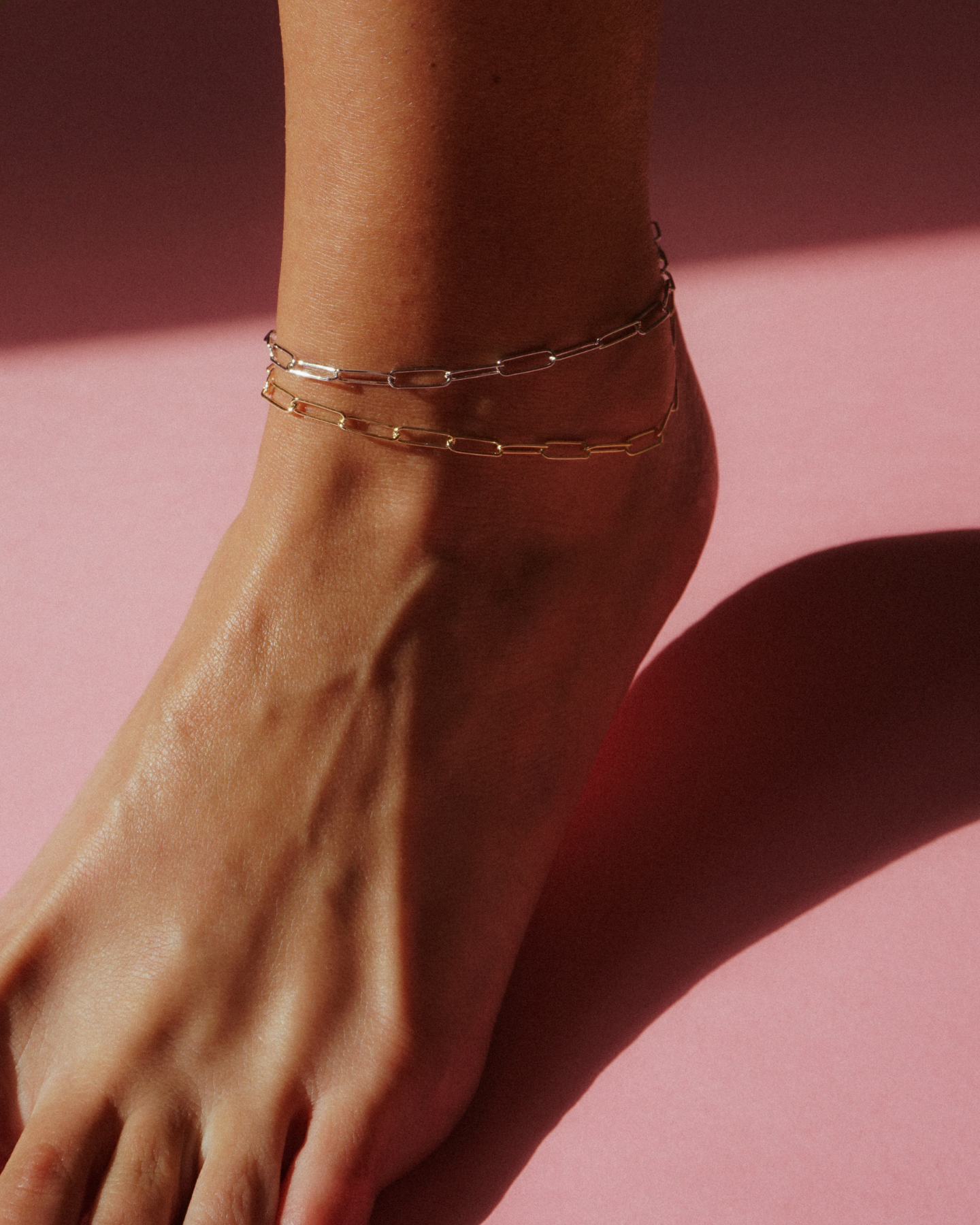 Long Link Anklet Gold