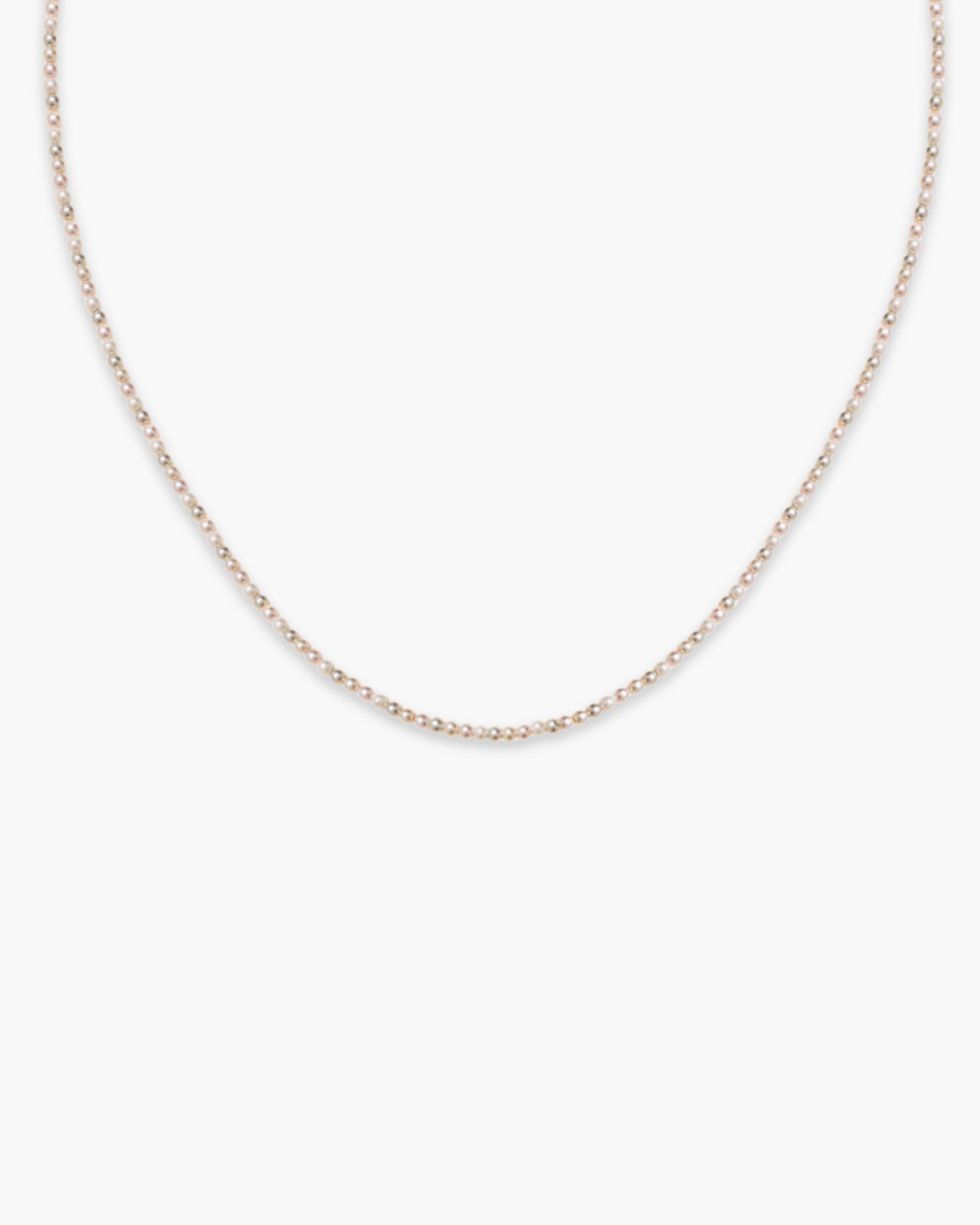 Micro Pearl Necklace Silver