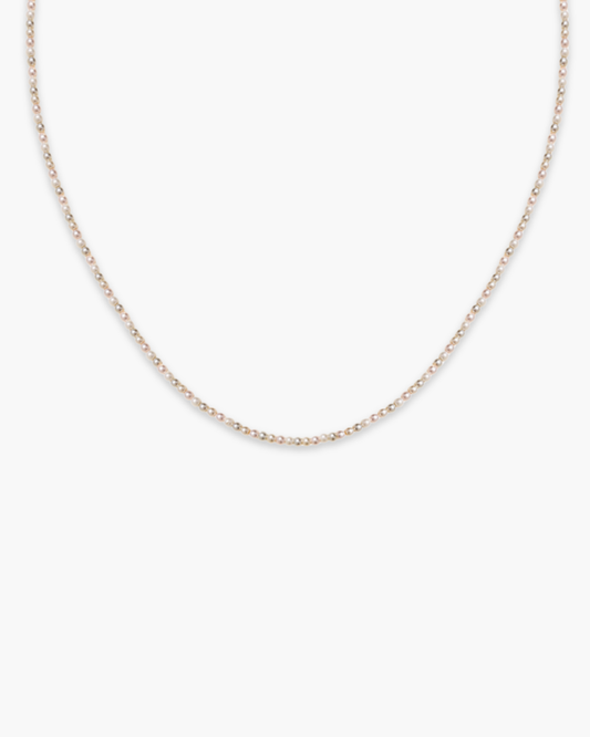 Micro Pearl Necklace Gold