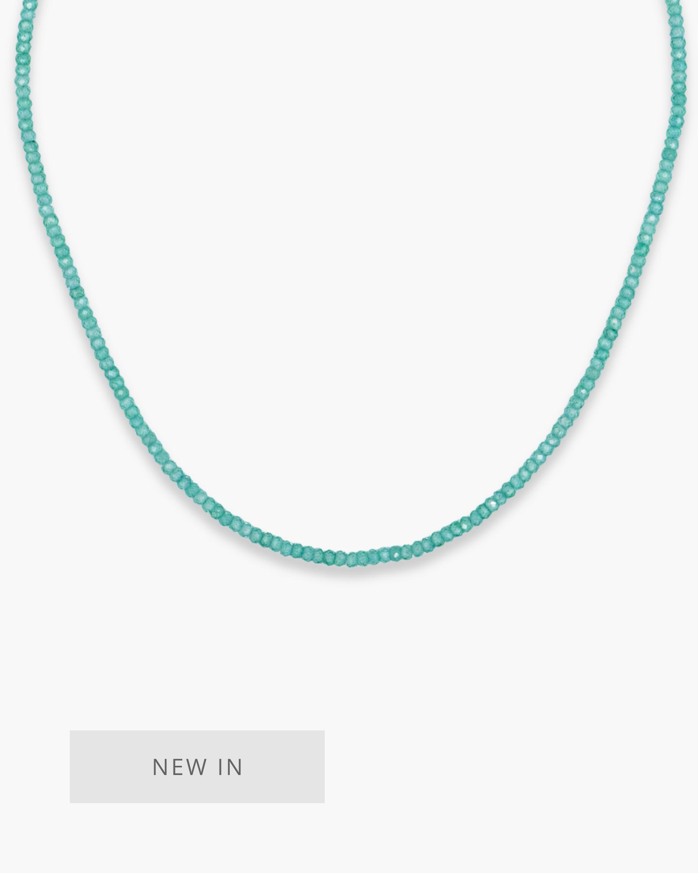 Mint Green Beaded Necklace Silver