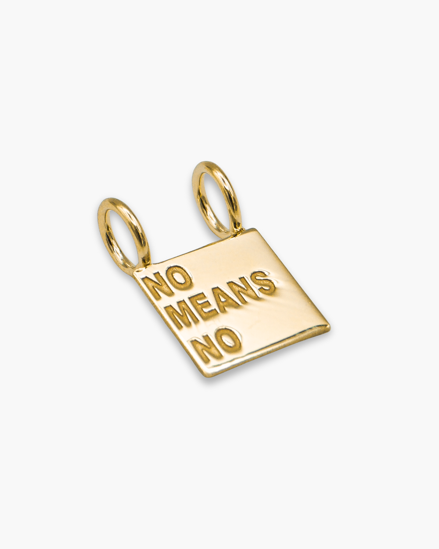 No Means No Necklace Charm Gold