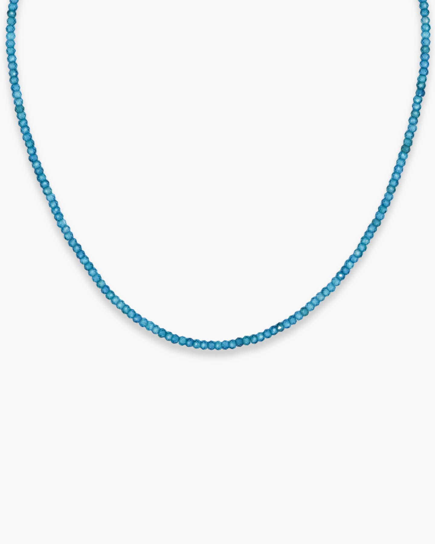 Ocean Blue Beaded Necklace Gold