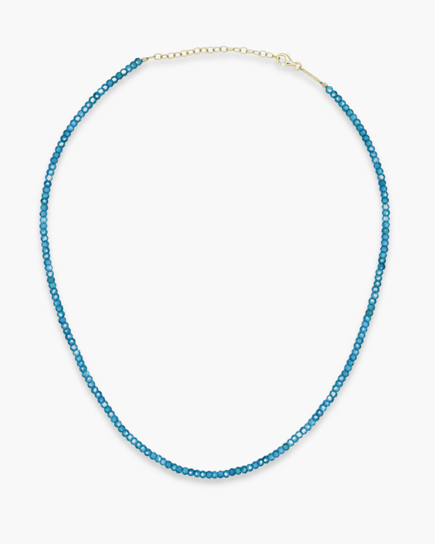 Ocean Blue Beaded Necklace Gold