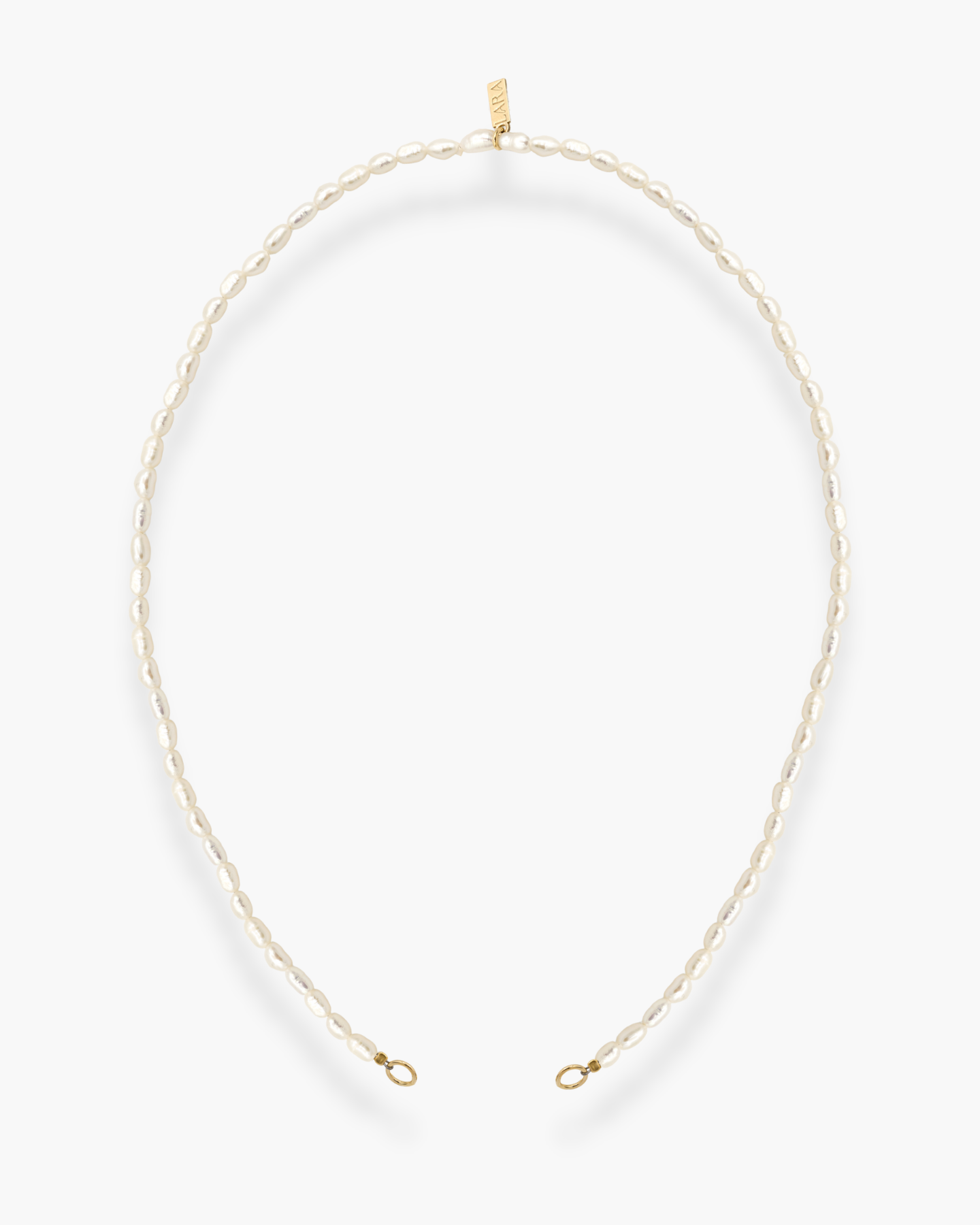 Open Front Pearl Necklace Gold