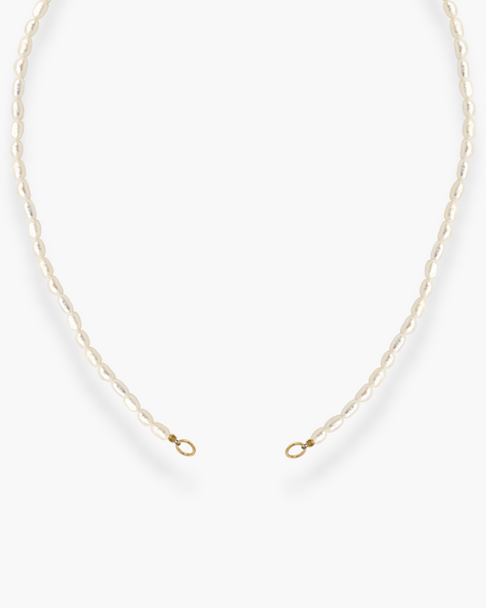 Open Front Pearl Necklace Gold