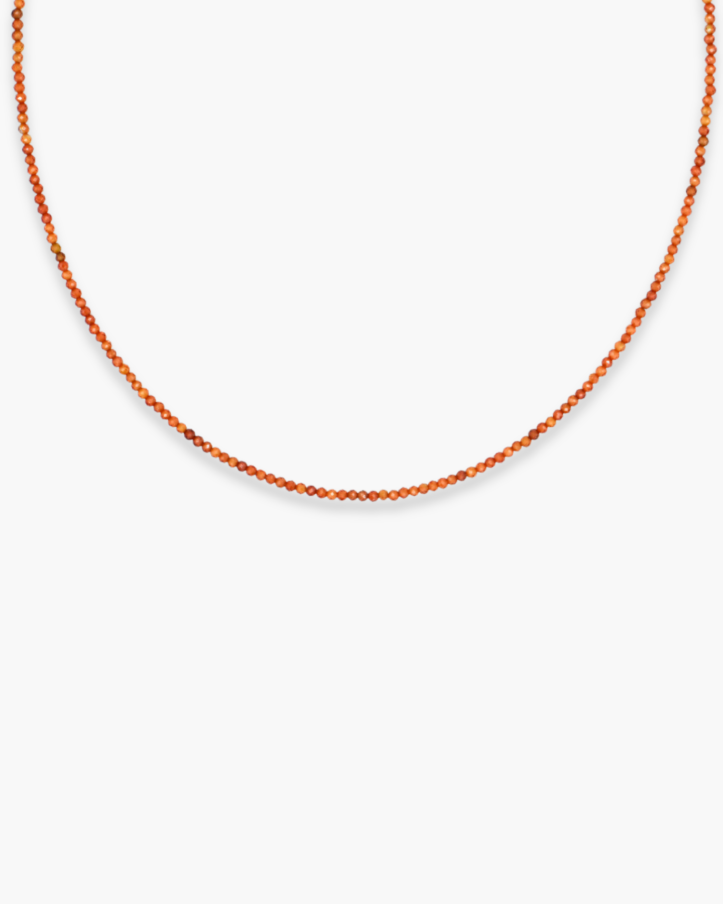 Orange Beaded Necklace Silver