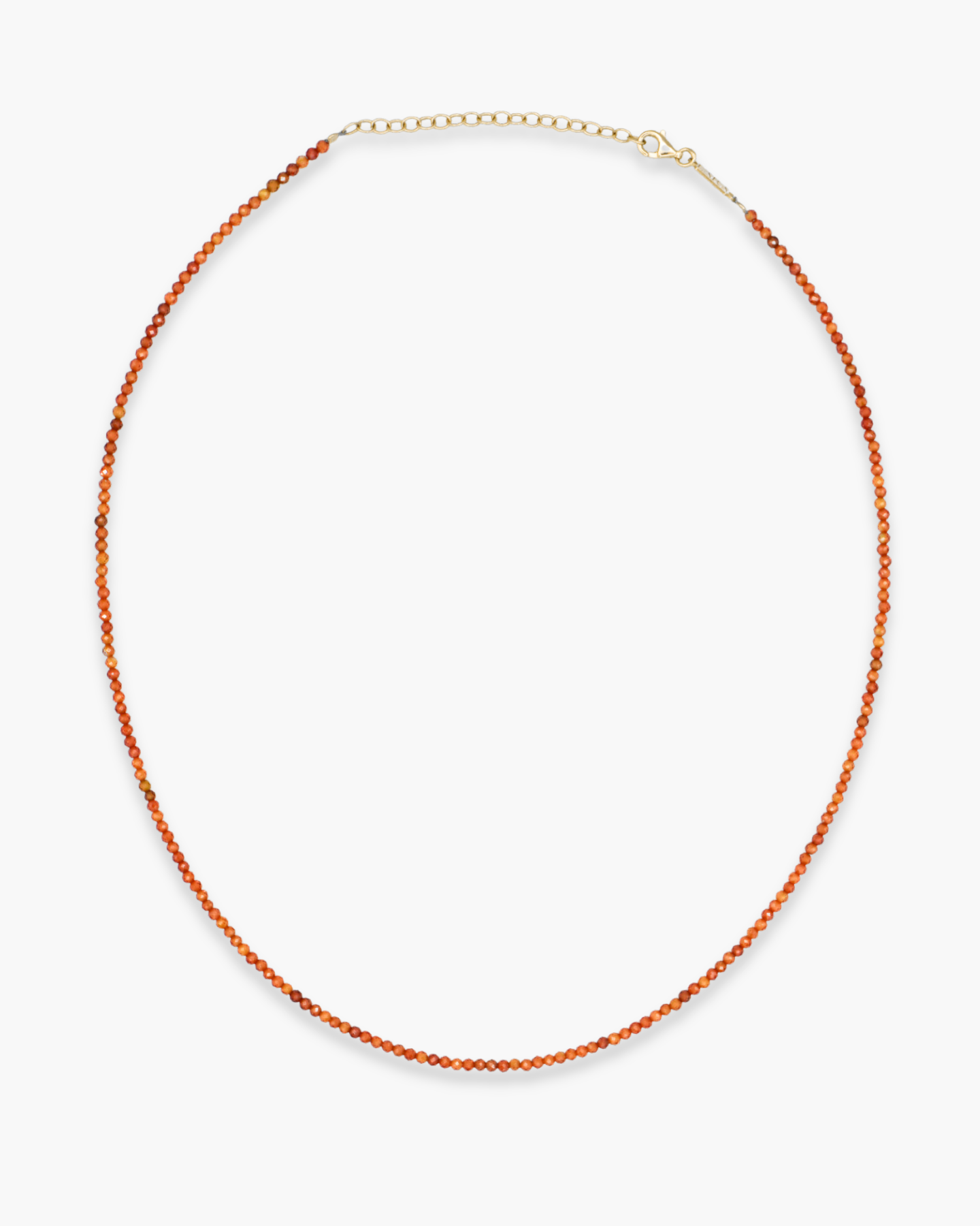Orange Beaded Necklace Gold