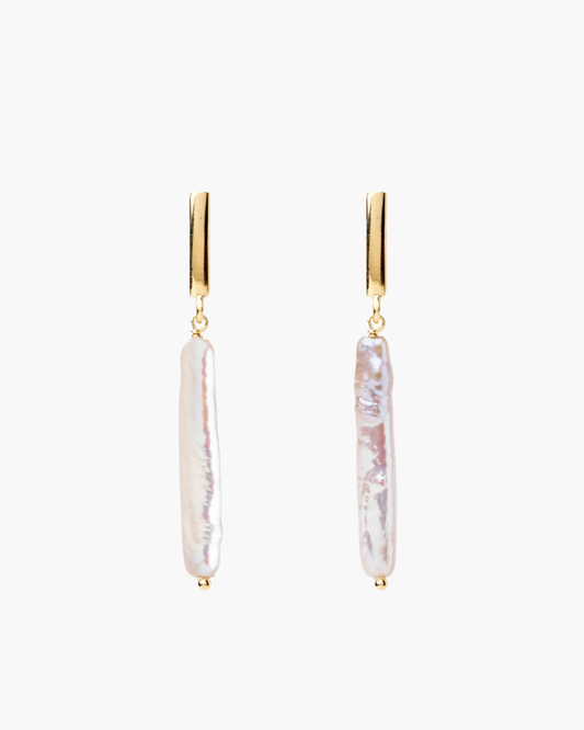 Pole Pearl Earrings Gold