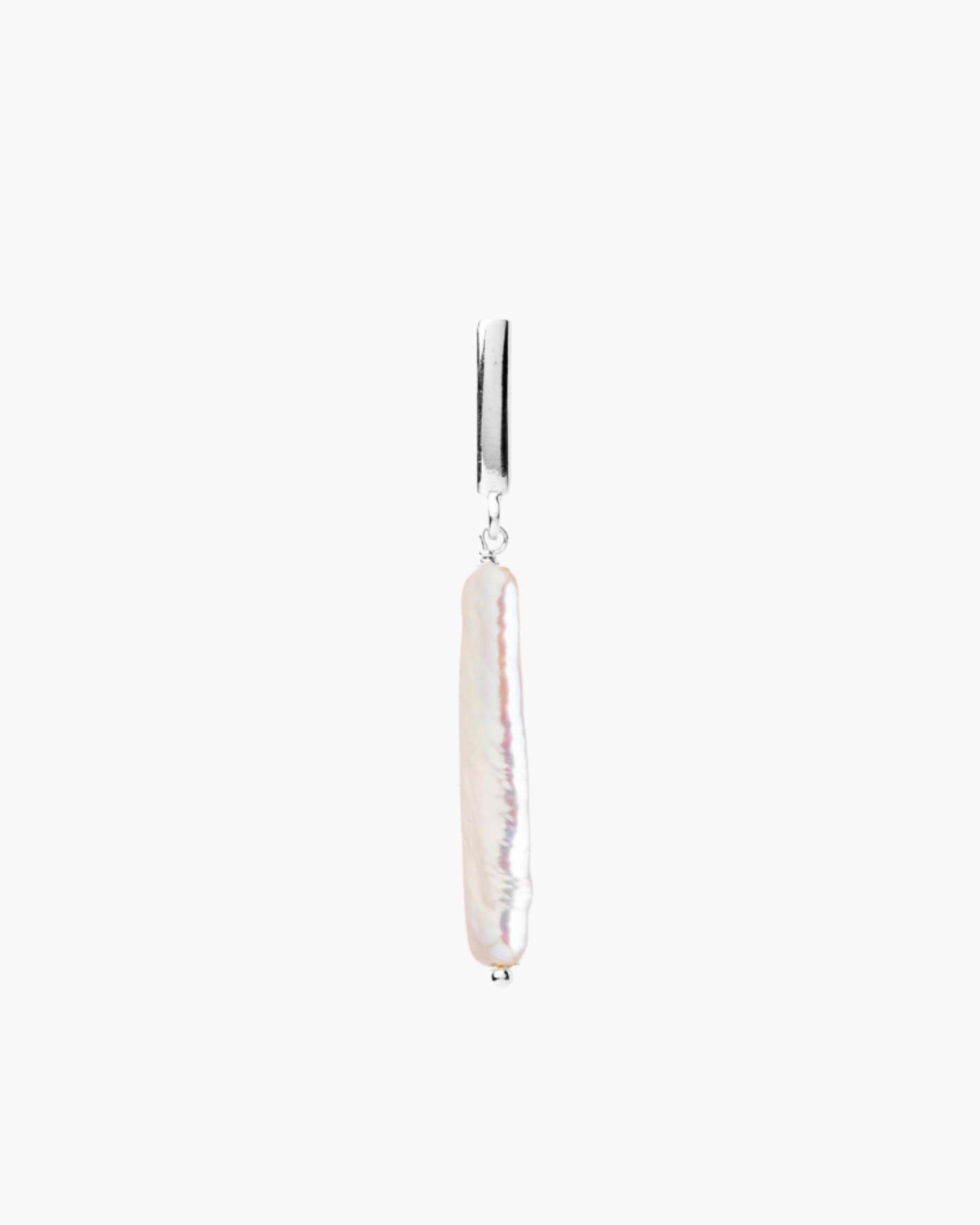 Single Pole Pearl Earring Silver