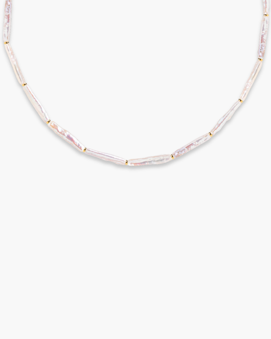 Pole Pearl Necklace Gold