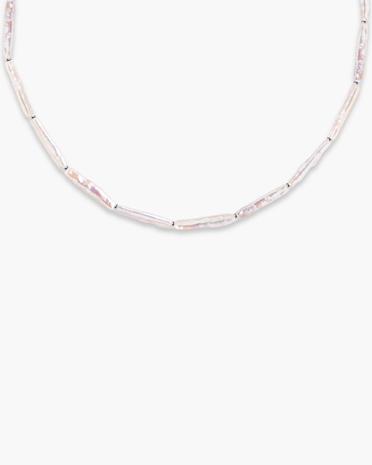Pole Pearl Necklace Silver