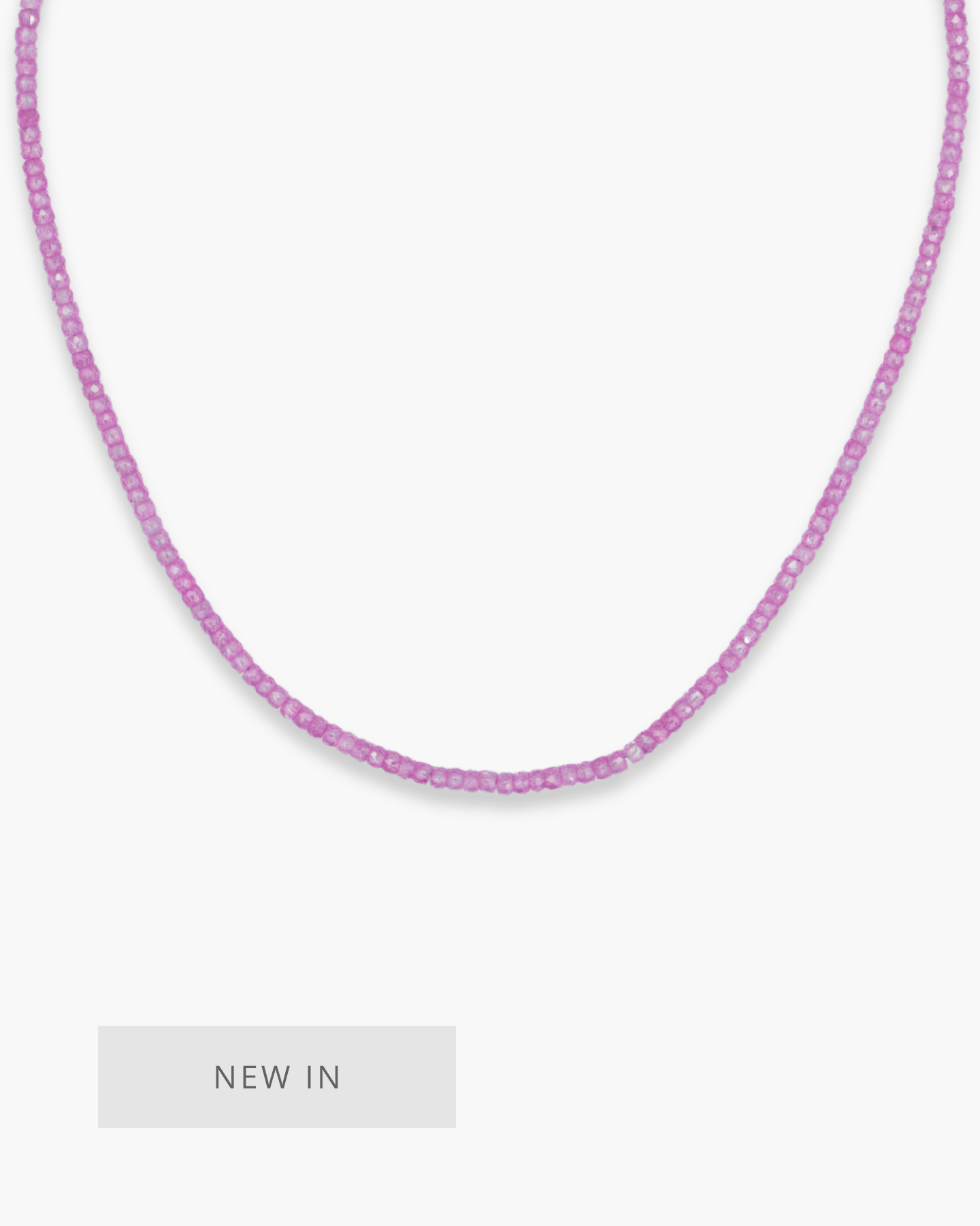 Purpley Pink Beaded Necklace Silver