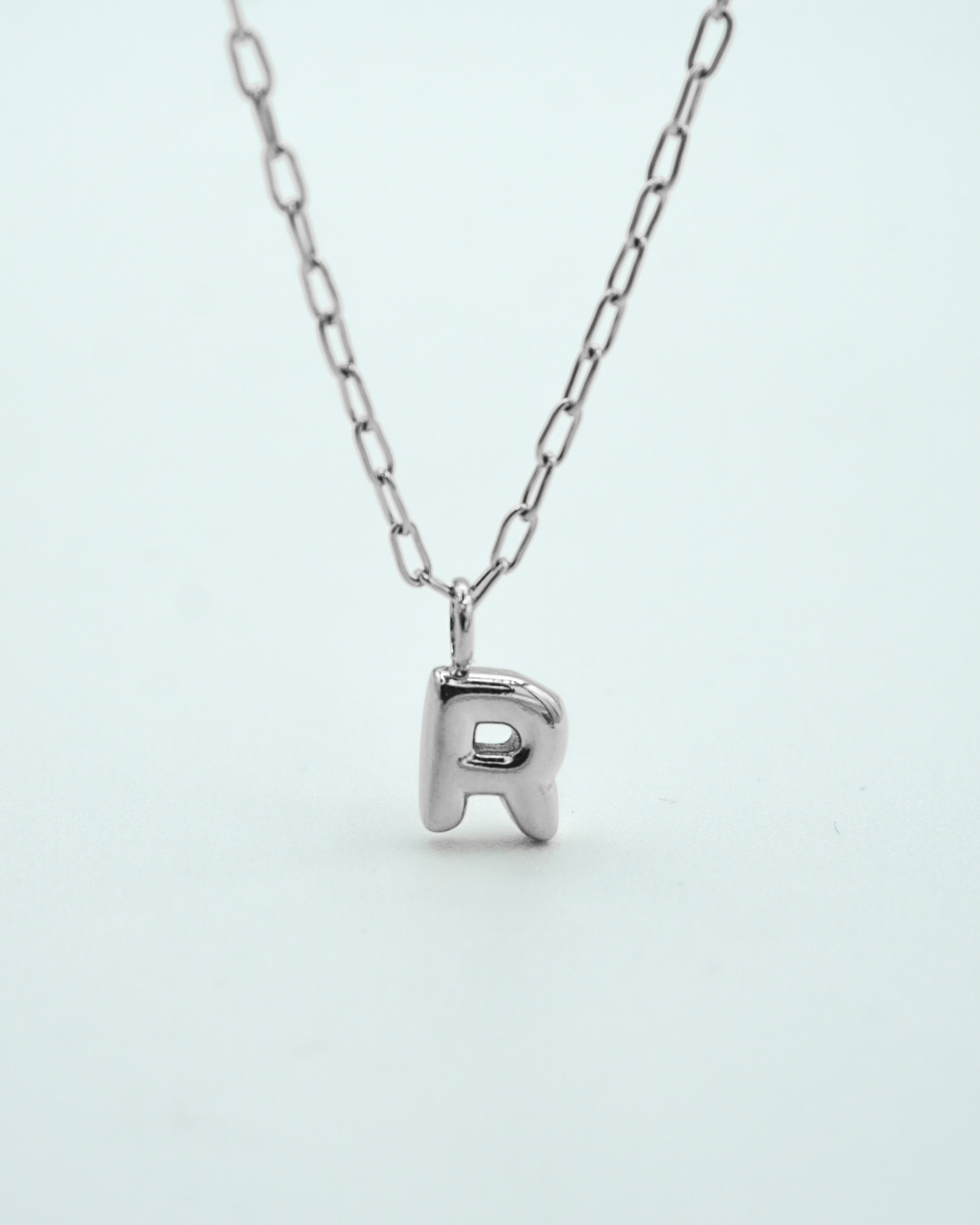 Tiny Puffed Up Letter Charm Silver