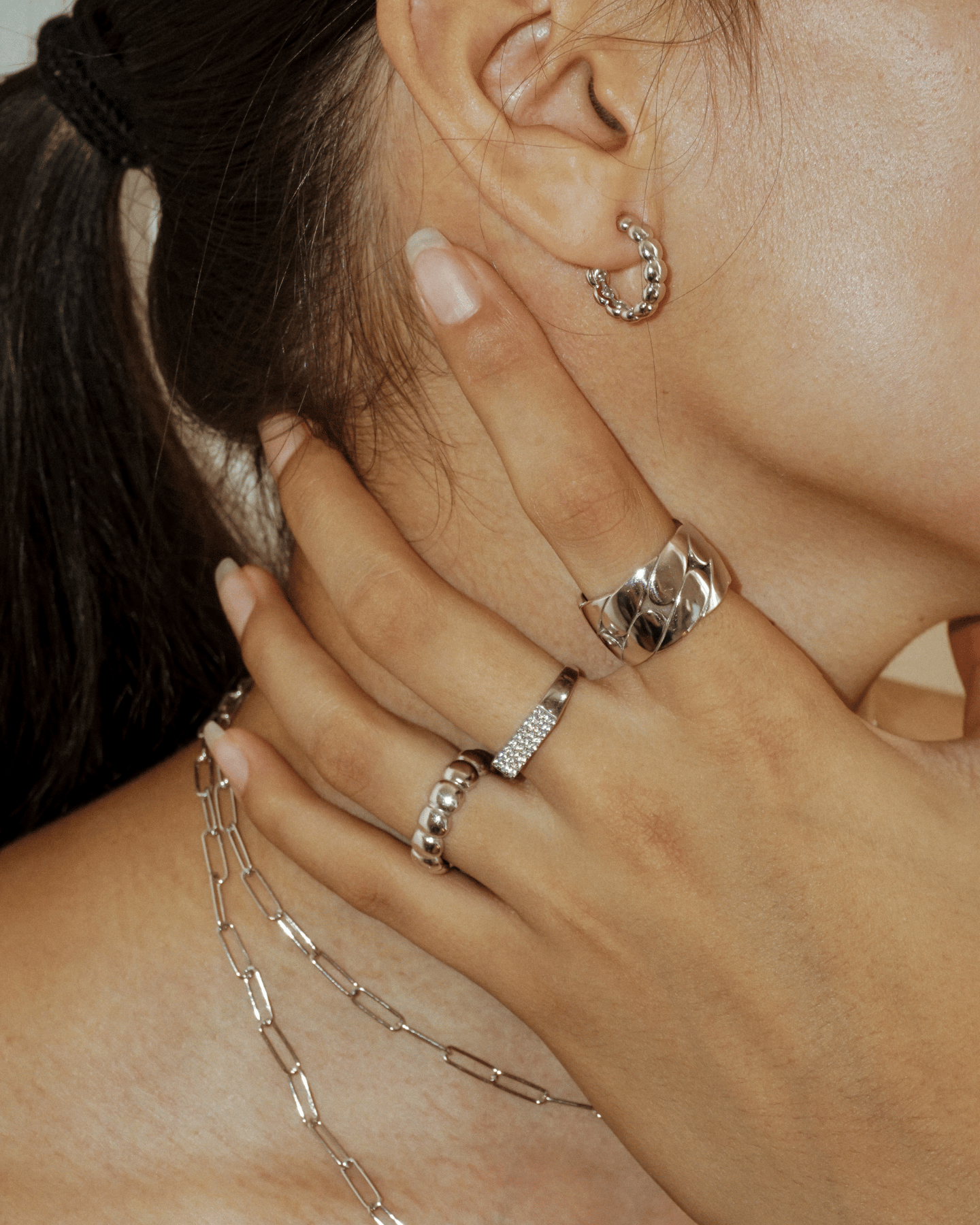 Bubbly Puffin' Earring Studs Silver