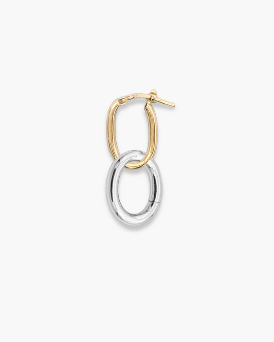 Single Bi-Color Infinite Oval Hoop Gold