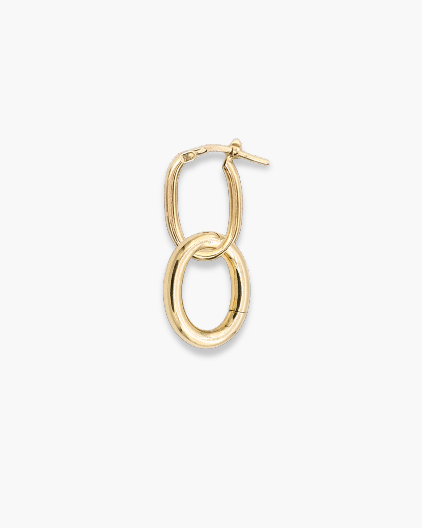 Single Infinite Oval Clasp Hoop Gold