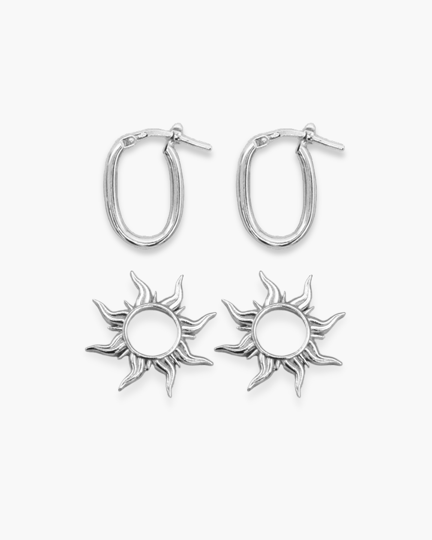 Sunday Sun Earring Set Silver