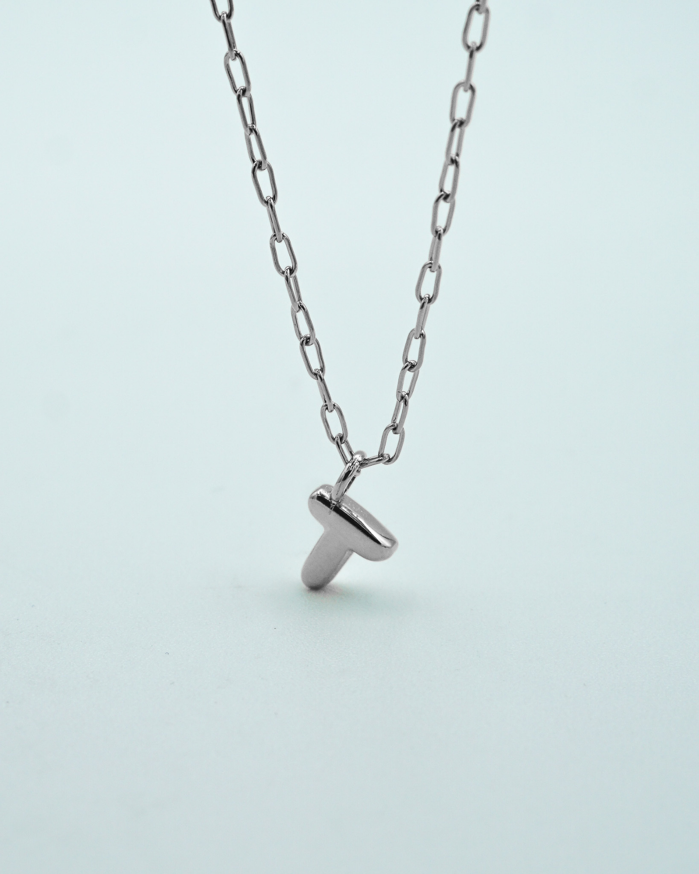 Tiny Puffed Up Letter Charm Silver