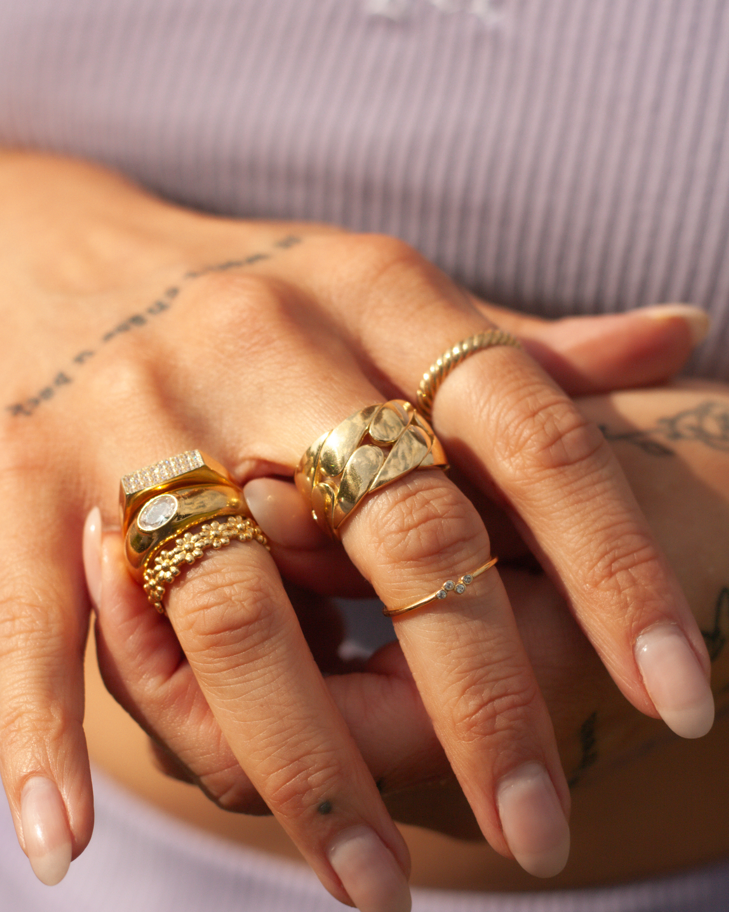 Thick Chain Ring Gold