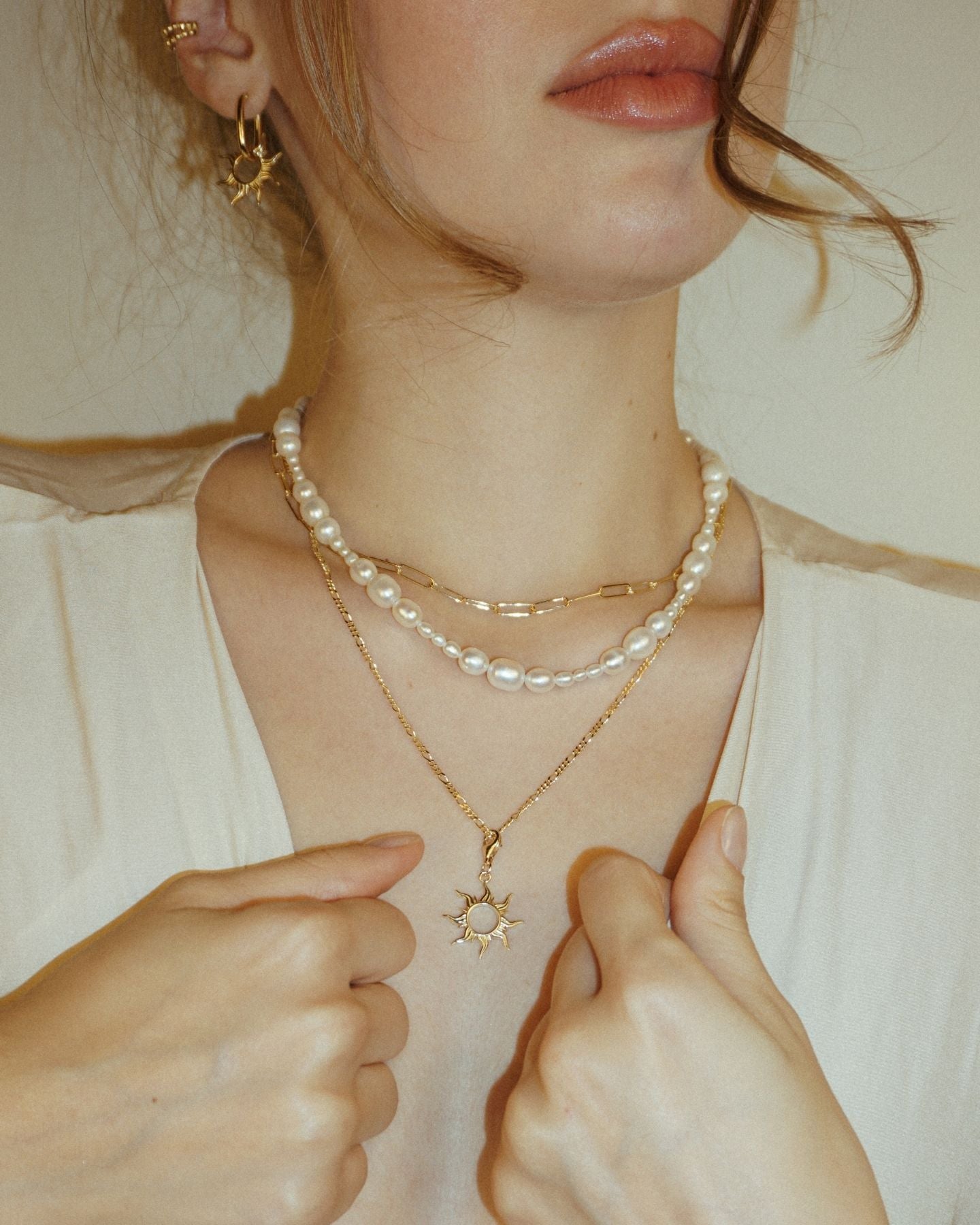 Thru Thick'n'Thin Pearl Necklace Gold