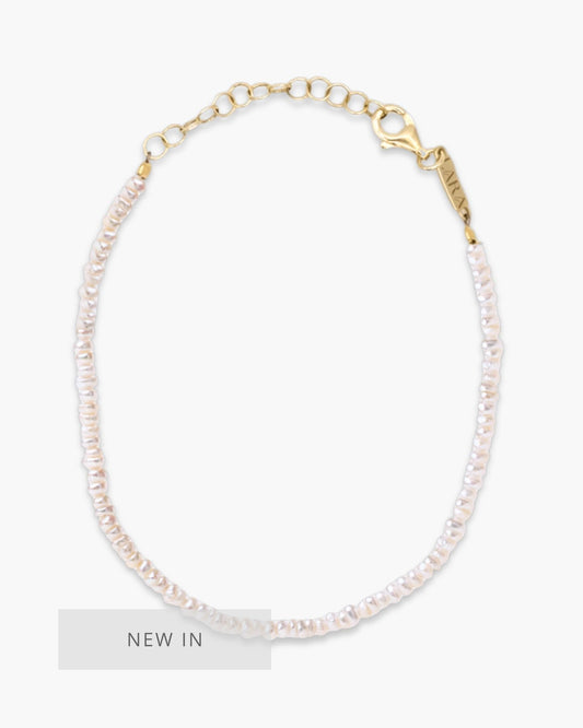 Tiny Freshwater Pearl Bracelet Gold