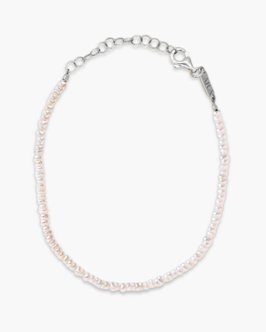 Tiny Freshwater Pearl Bracelet Silver