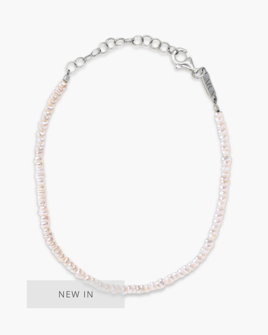 Tiny Freshwater Pearl Bracelet Silver