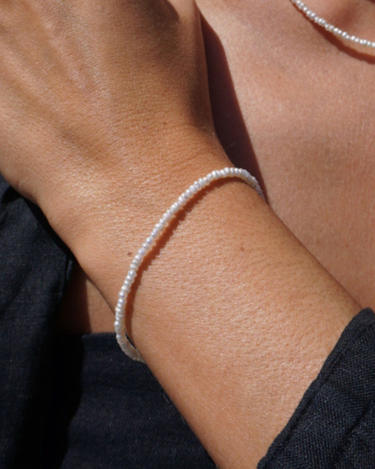 Tiny Freshwater Pearl Bracelet Silver