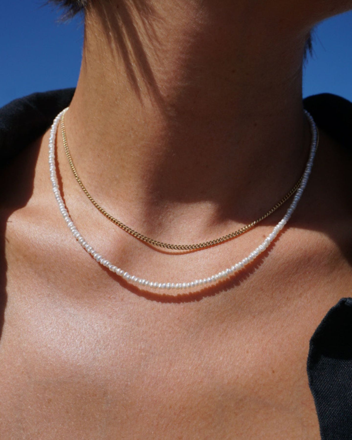 Tiny FreshwaterPearl Necklace Silver