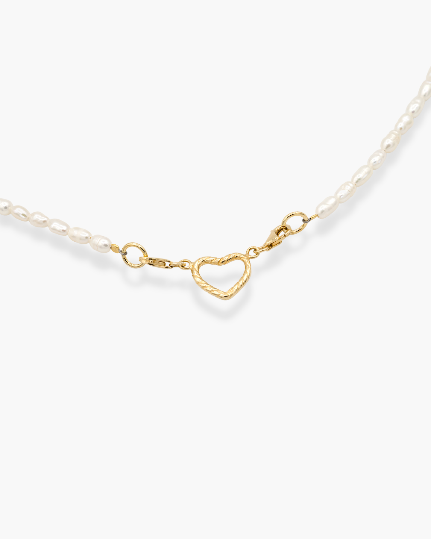 Open Front Pearl Necklace Gold