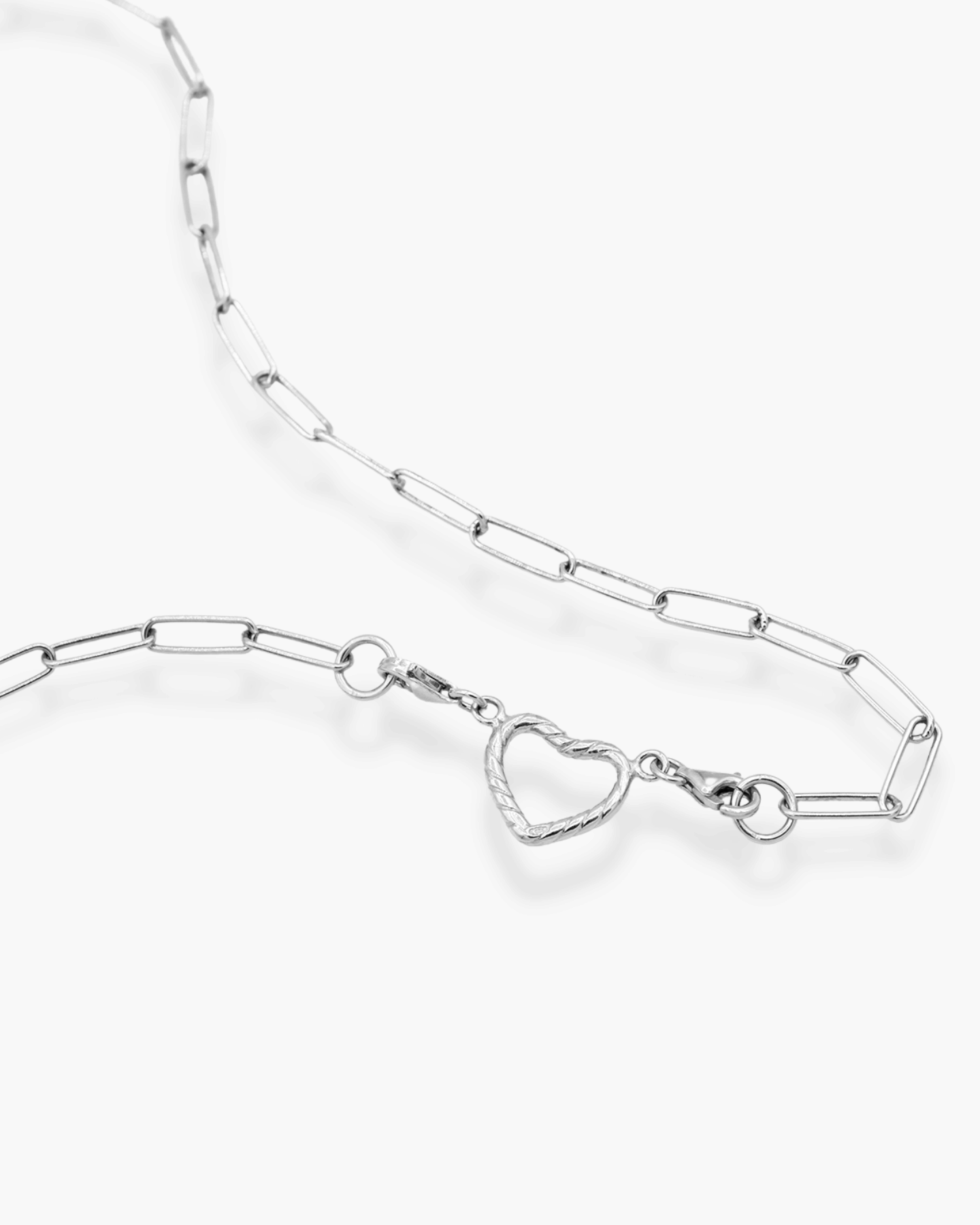 Open Front Necklace Silver
