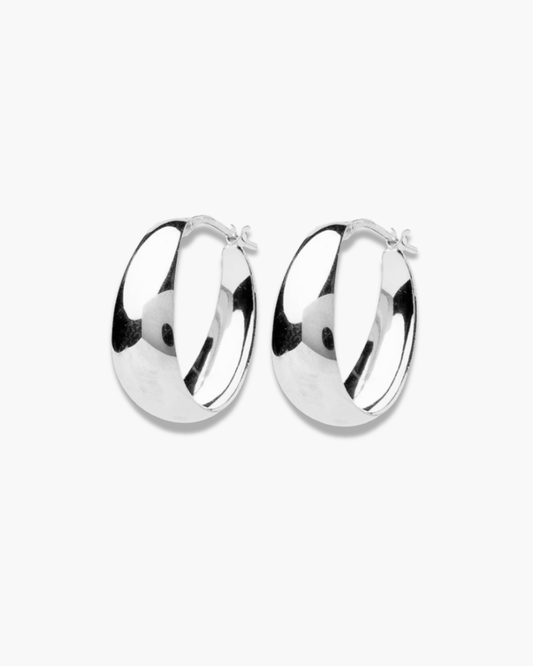 Trianglish Bold Hoops M Silver