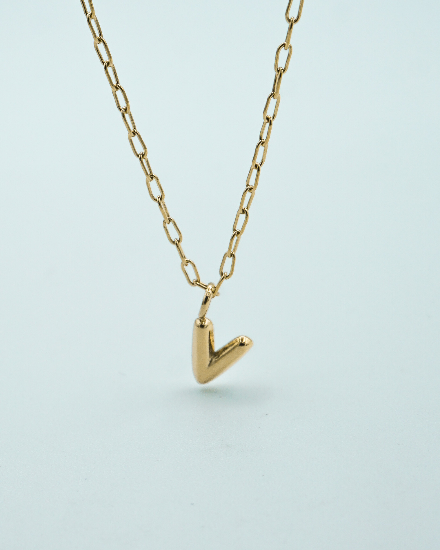 Tiny Puffed Up Letter Charm Gold