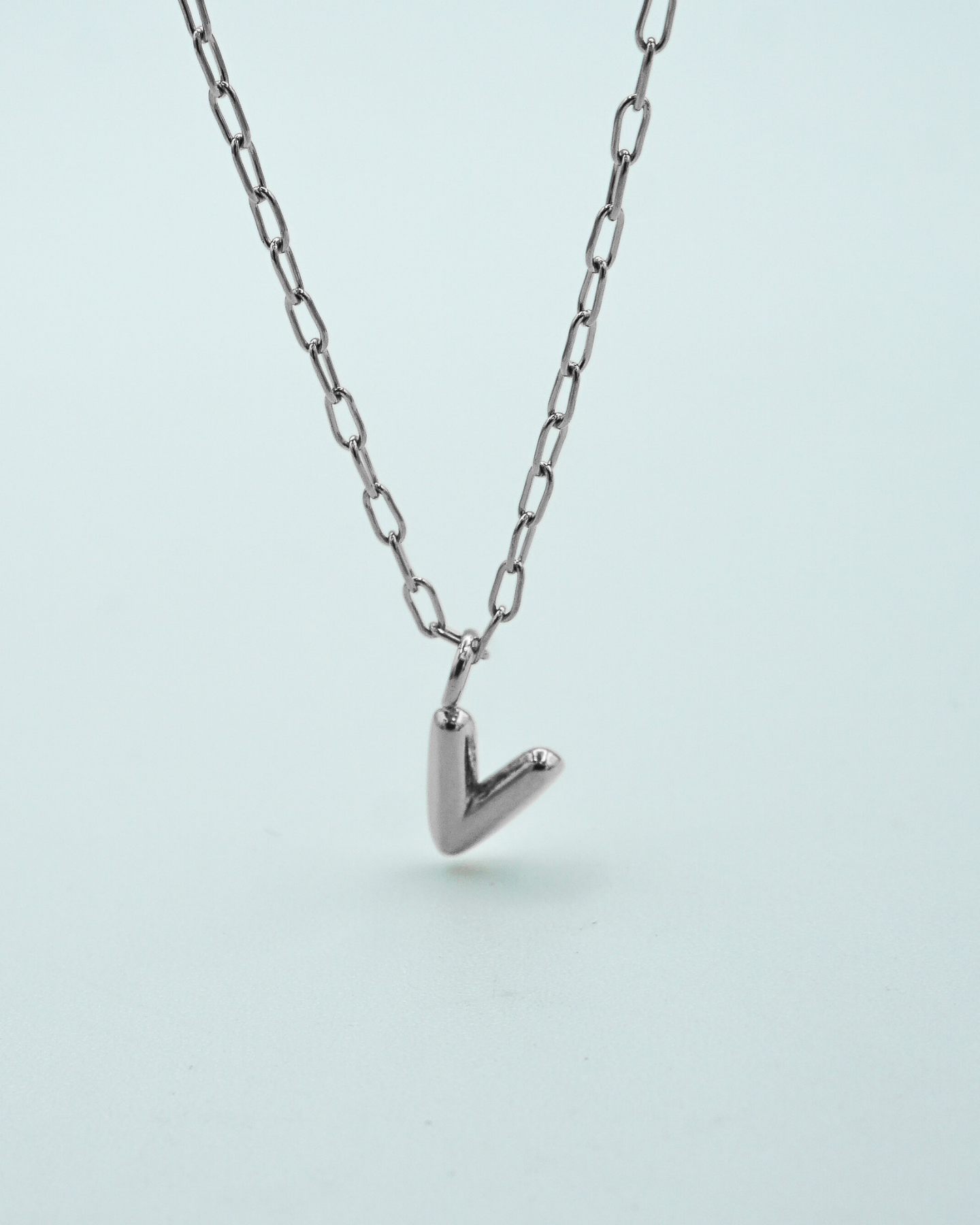 Tiny Puffed Up Letter Charm Silver